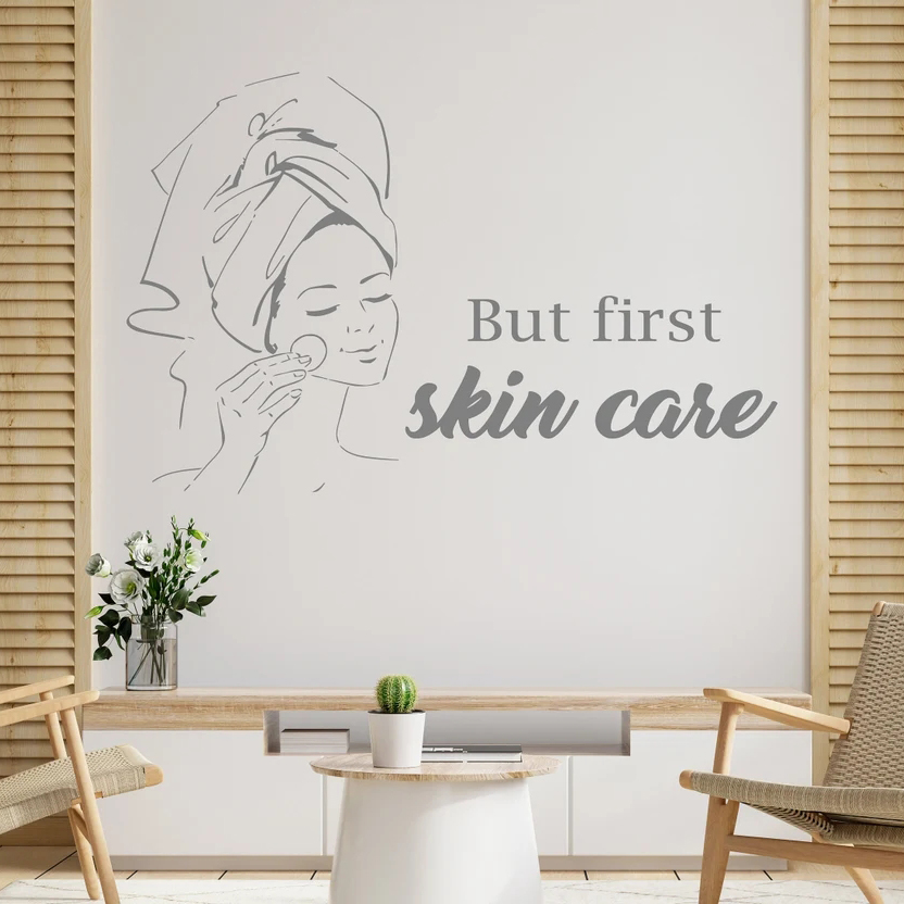 Skincare Quote - Pa Salon Wanita Wajah Stiker Dinding