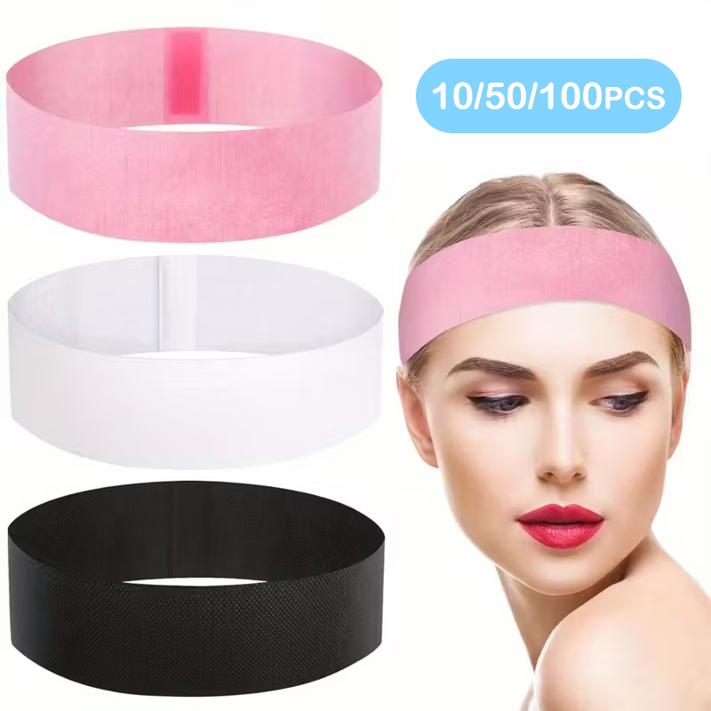 Skincare Pink - 10/50/100 Buah Ikat Kepala Sekali Pakai