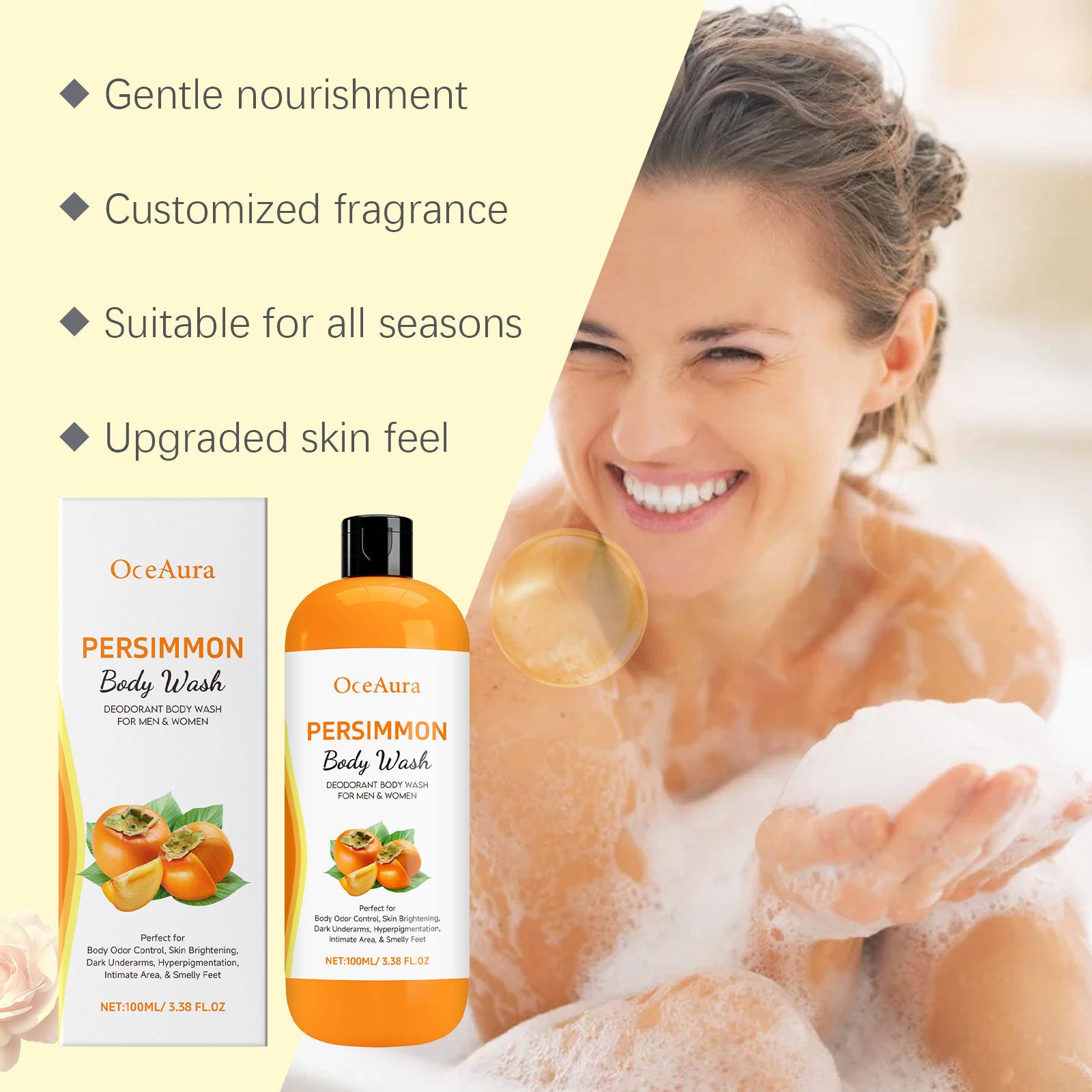 Sabun Mandi Kesemek Menghilang - Aha Bha Exfoliant ulasan dan harga
